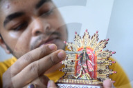 Goddess Kali miniature art made on matchsticks