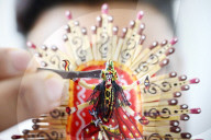 Goddess Kali miniature art made on matchsticks