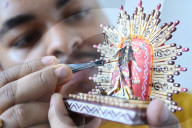 Goddess Kali miniature art made on matchsticks
