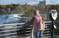 Rainbow forms where Mother and Children died at Niagara Falls 