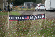 Pro Trump lawn signs in New Hampshire