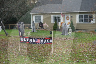 Pro Trump lawn signs in New Hampshire