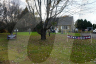 Pro Trump lawn signs in New Hampshire