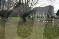 Pro Trump lawn signs in New Hampshire