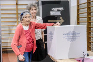 Roma, Emma Bonino al voto per le elezioni europee 