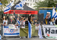 Emily Damari, British hostage  rally. Stop The Hate a pro Israel campaign group countering the pro Palestine march, central London, UK.