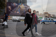 Iranian women wearing headdress on the street