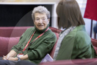 Rachel Reeves UK Chancellor of the Exchequer speaks with Holocaust survivor Hedi Argent MBE