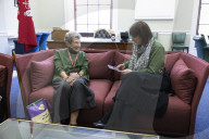 Rachel Reeves UK Chancellor of the Exchequer speaks with Holocaust survivor Hedi Argent MBE