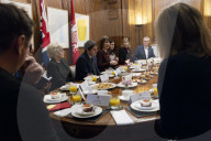 Rachel Reeves UK Chancellor of the Exchequer holds a creative industries business breakfast