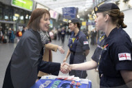 Rachel Reeves Railways Announcement in Manchester, UK.