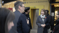 Rachel Reeves Railways Announcement in Manchester, UK.