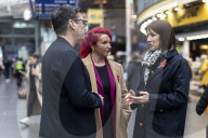 Rachel Reeves Railways Announcement in Manchester, UK.