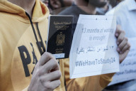 Palestinian students demand opening of Gaza exits