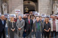 Barcelona - Minute of silence for Valencia in Barcelona