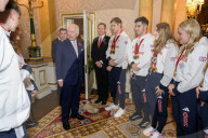 King Charles III at Olympic medalist reception in London