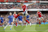 Women's Super League match between Arsenal and Chelsea at Emirates Stadium on 12 October 2024 in London, UK.