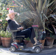 TVâ€™s original Catwoman Julie Newmar, 91, makes an extremely rare public appearance as she picks up an Uber Eats lunch delivery outside her LA home