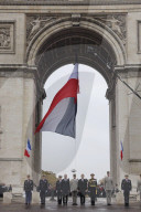 Prime Minister Kier Starmer lays a wreath at l'Arc de triomphe