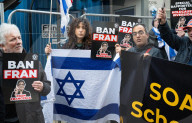 Francesca Albanese protest organised by the Campaign Against Antisemitism outside SOAS, Russell Square, London, UK.