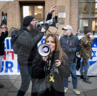 Francesca Albanese protest organised by the Campaign Against Antisemitism outside SOAS, Russell Square, London, UK.