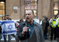 Francesca Albanese protest organised by the Campaign Against Antisemitism outside SOAS, Russell Square, London, UK.