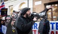 Francesca Albanese protest organised by the Campaign Against Antisemitism outside SOAS, Russell Square, London, UK.