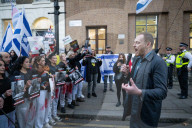 Francesca Albanese protest organised by the Campaign Against Antisemitism outside SOAS, Russell Square, London, UK.