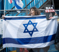 Francesca Albanese protest organised by the Campaign Against Antisemitism outside SOAS, Russell Square, London, UK.