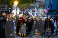 Francesca Albanese protest organised by the Campaign Against Antisemitism outside SOAS, Russell Square, London, UK.