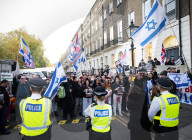 Francesca Albanese protest organised by the Campaign Against Antisemitism outside SOAS, Russell Square, London, UK.