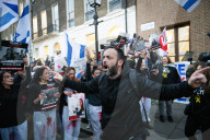 Francesca Albanese protest organised by the Campaign Against Antisemitism outside SOAS, Russell Square, London, UK.