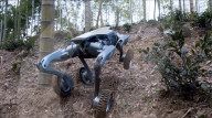 Wheeled robot for off-road work can  also stand on two legs