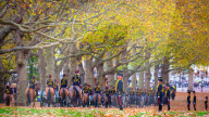 Special Military celebrations in London to mark the 76th birthday of His Majesty The King, Green Park, London, UK.