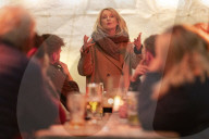 Esther Mcvey speaks at a Farmers Protest, Cheshire, UK