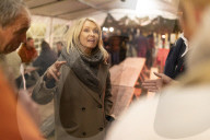 Esther Mcvey speaks at a Farmers Protest, Cheshire, UK