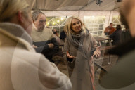 Esther Mcvey speaks at a Farmers Protest, Cheshire, UK