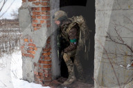 Ukraine soldiers of 57th Brigade practice assault skills in Kharkiv region