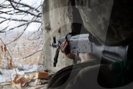 Ukraine soldiers of 57th Brigade practice assault skills in Kharkiv region