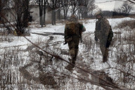 Ukraine soldiers of 57th Brigade practice assault skills in Kharkiv region