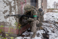Ukraine soldiers of 57th Brigade practice assault skills in Kharkiv region