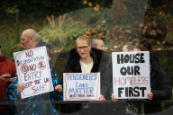 Cresta Court Migrant Protest in Manchester, UK.