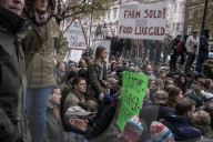 Farmers protest at Whitehall, London, UK