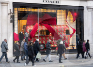 Christmas shopping in Regent Street, London, UK.