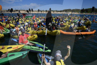 The People's Blockade of the Newcastle coal port, New South Wales, Australia.