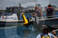 The People's Blockade of the Newcastle coal port, New South Wales, Australia.