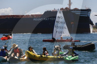 The People's Blockade of the Newcastle coal port, New South Wales, Australia.