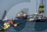 The People's Blockade of the Newcastle coal port, New South Wales, Australia.