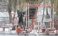 Wet snow in Kyiv