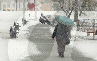 Wet snow in Kyiv